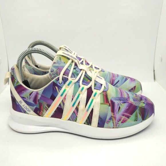 Adidas SL Loop Racer Running Sneakers Shoes‎ Women's Size 6.5 Purple, White - Picture 1 of 8